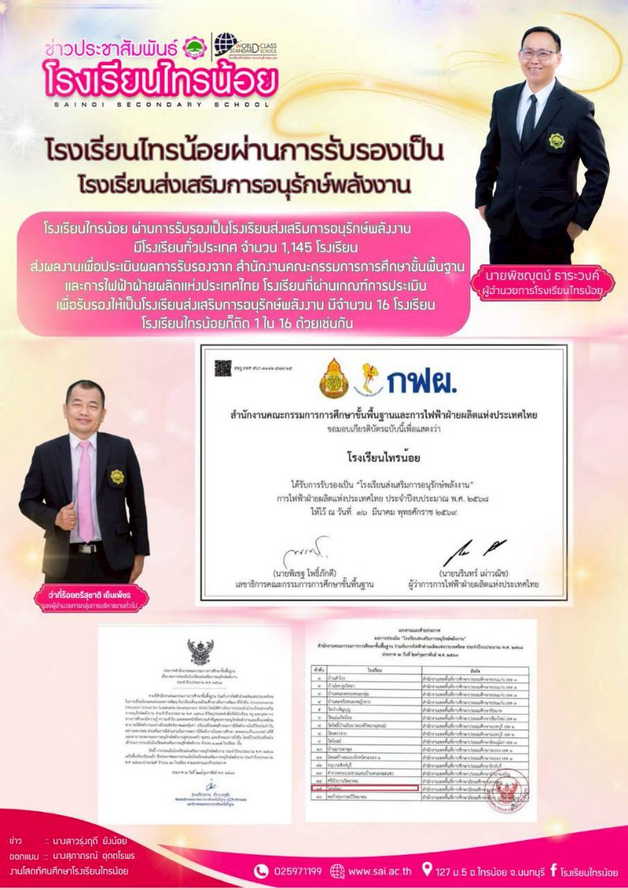 บริหารงานทั่วไป 260425 โรงเรียนส่งเสริมการอนุรักษ์พลังงาน