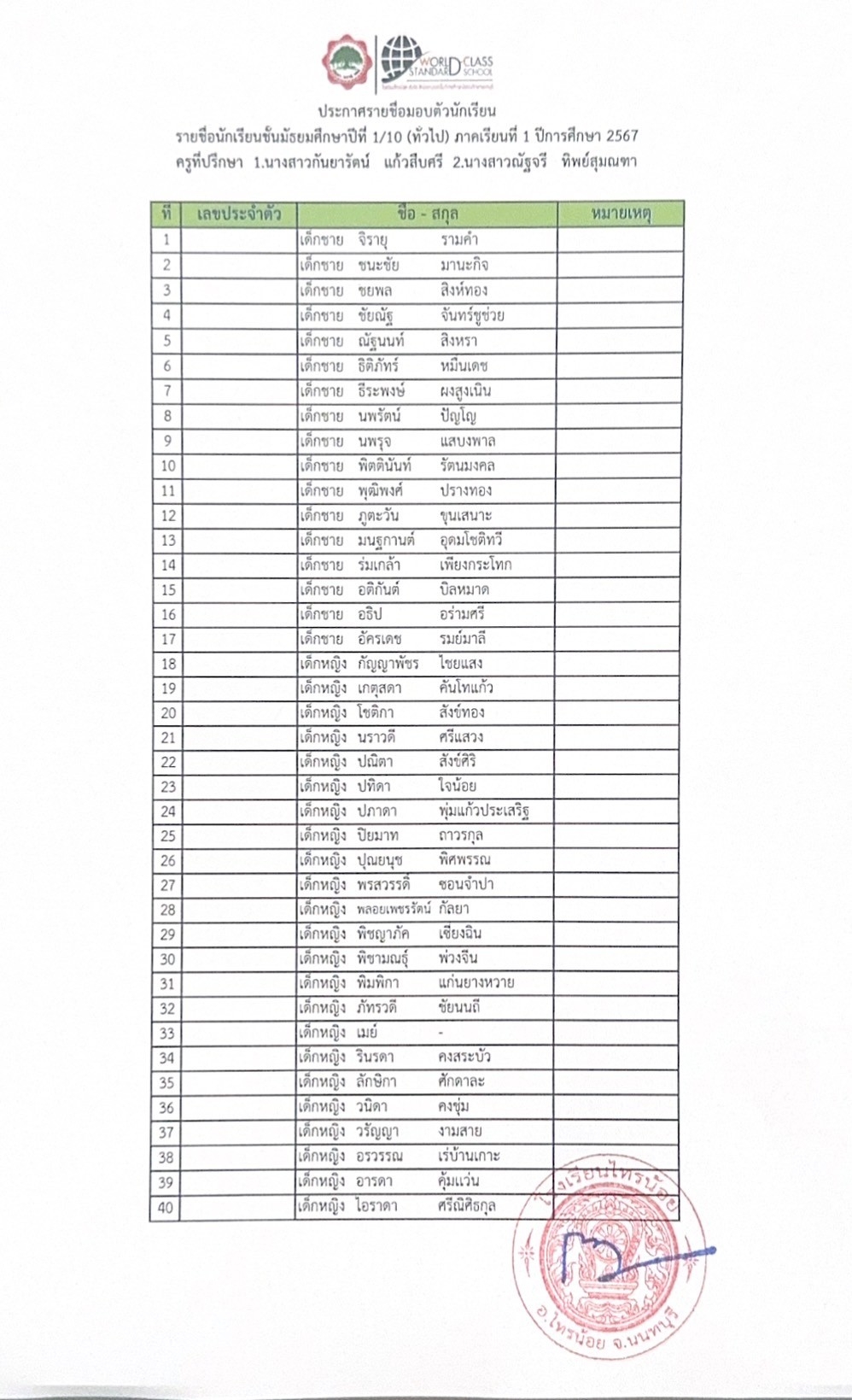 66 03 27 รายชื่อมอบตัว ม.1 10