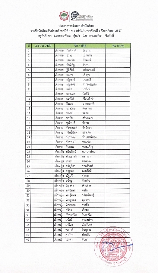 66 03 27 รายชื่อมอบตัว ม.1 14